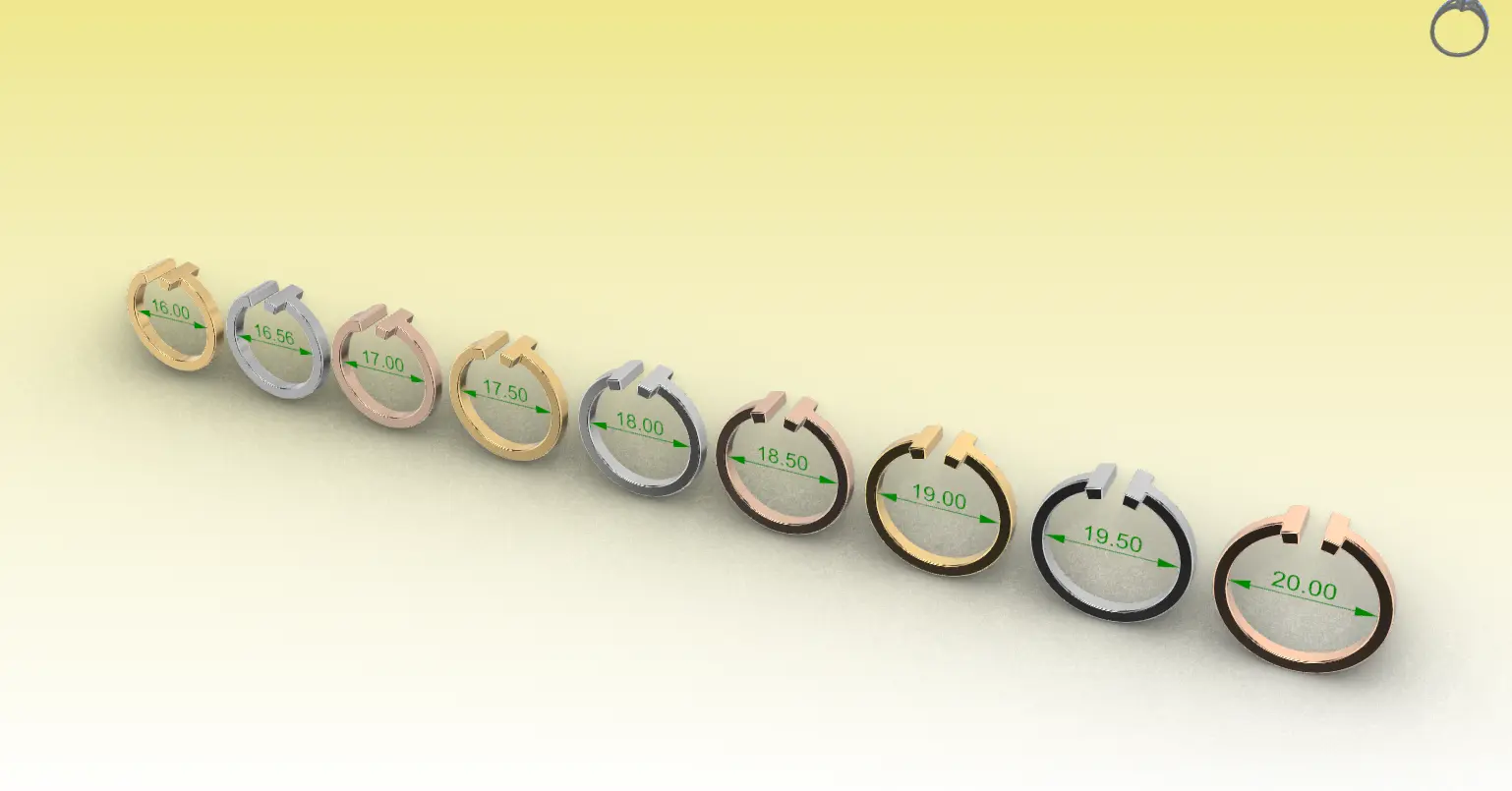 Кольцо Tiffany - Комплект 16-20 размеры