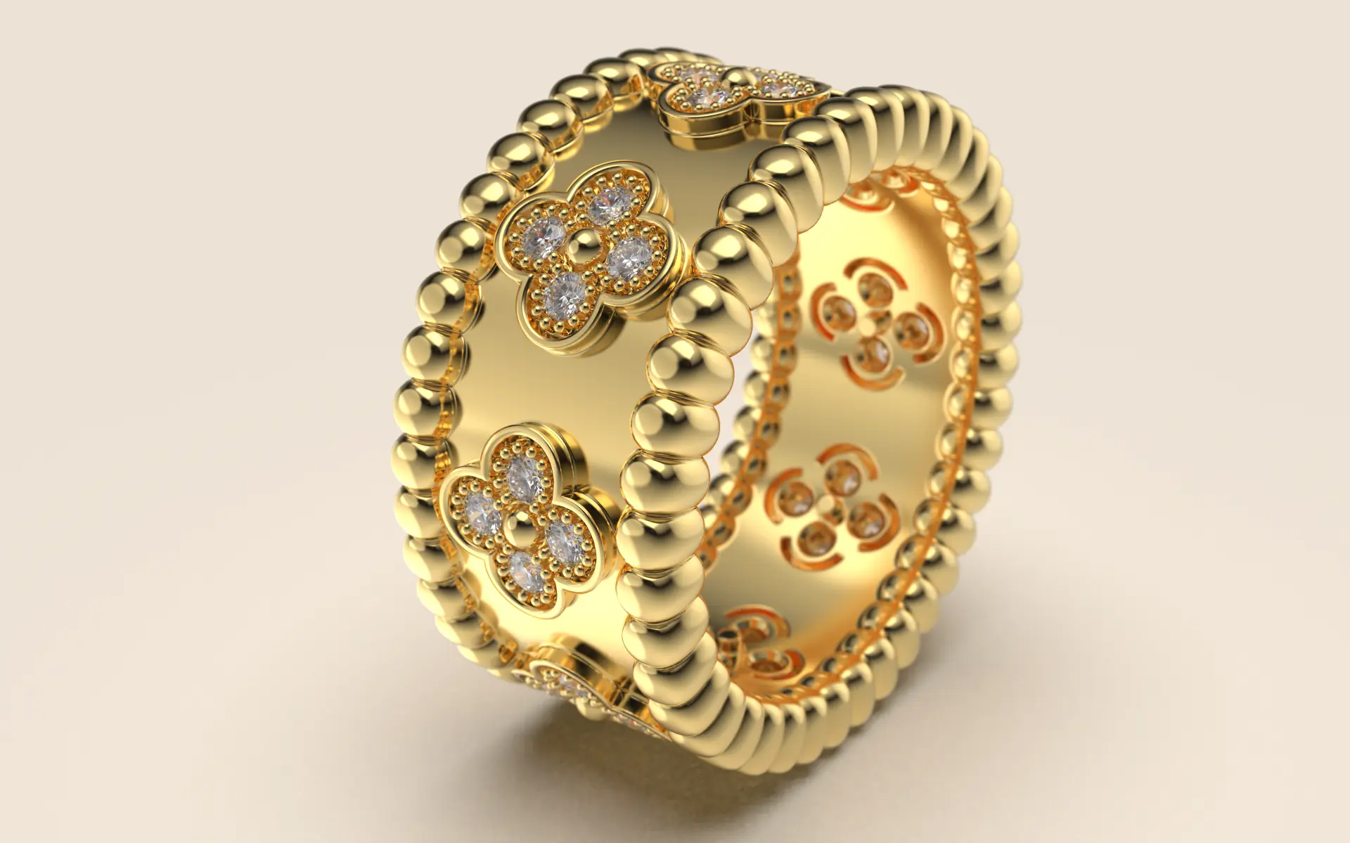 Кольцо Van Cleef - Perlee clovers