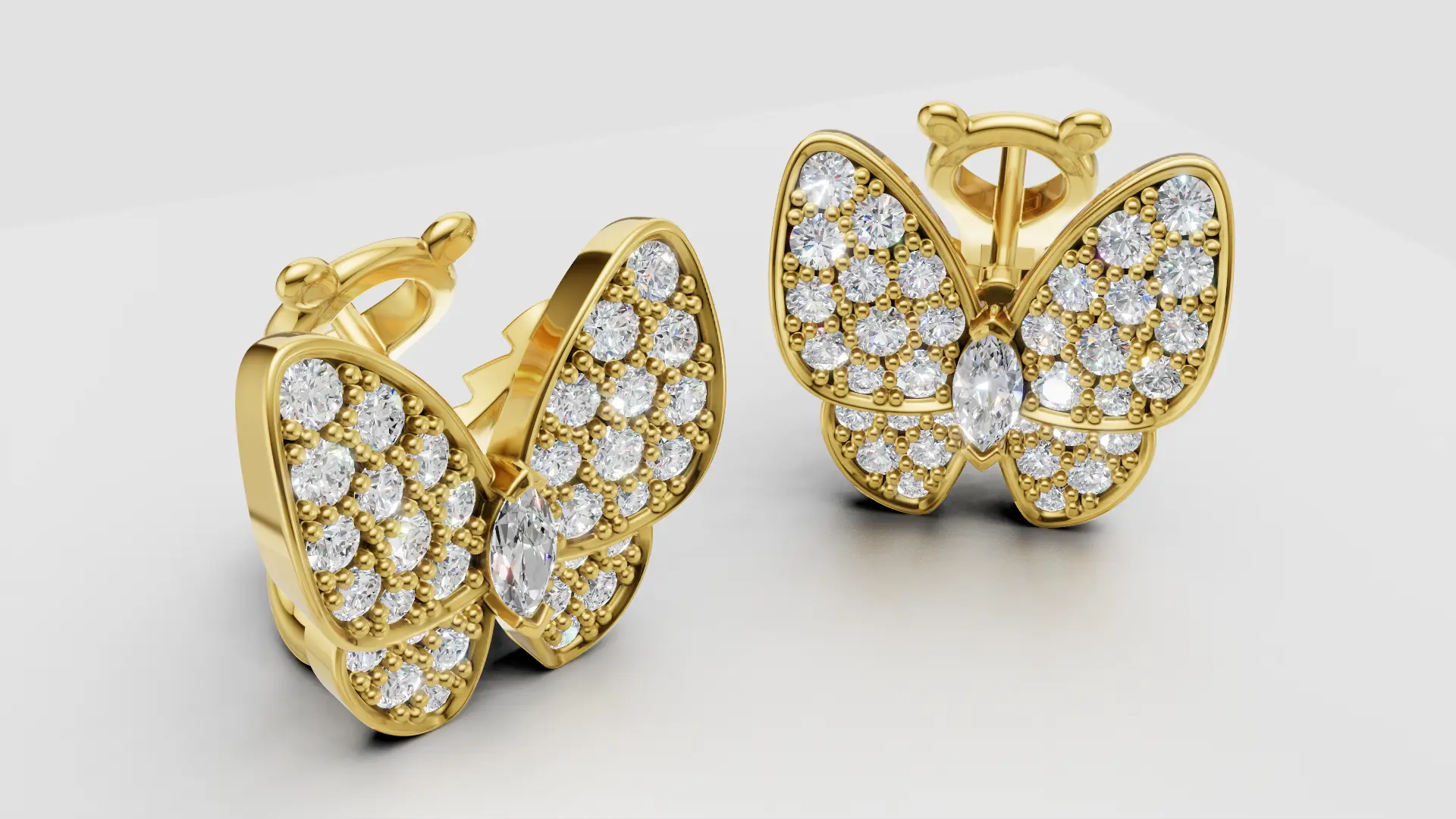 Серьги Earrings Van Cleef - Two Butterfly